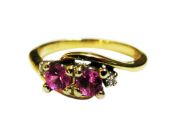Vintage Pink Sapphire and Diamond Toi et Moi Ring