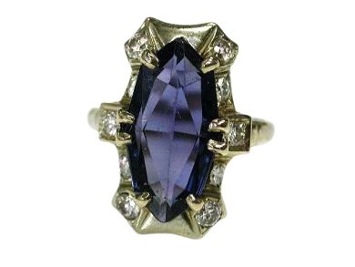 Vintage Synthetic Sapphire Ring