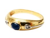 Vintage .43ct Sapphire and Diamond 18kt Ring