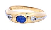 Vintage .43ct Sapphire and Diamond 18kt Ring