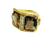 Vintage Smoky Quartz and Diamond Ring