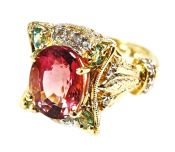 Vintage Tourmaline and Diamond Ring