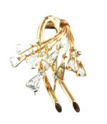 Vintage 18kt. Yellow and White Gold Aquamarine and Diamond Spray Brooch