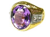 Vintage Amethyst and Diamond Ring
