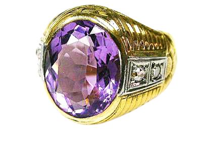 Vintage Amethyst and Diamond Ring
