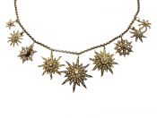 Antique Pearl and Diamond Star Burst Necklace