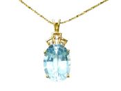 Vintage 5.68ct Aquamarine and Diamond 14kt Pendant