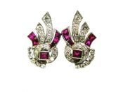 Art Deco Ruby and Diamond Earrings