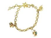 Vintage Gold Charm Bracelet with Four Charms