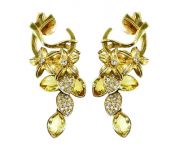Modern 4.55ct Citrine and Diamond 18kt Earrings