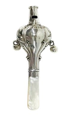 Crisford & Norris Sterling Silver Baby Rattle, Birmingham 1912