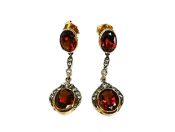 Edwardian Inspired Citrine and Diamond Drop Earrings