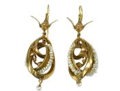 Vintage Freshwater Pearl Drop 14kt Earrings