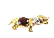 Garnet Dog Brooch