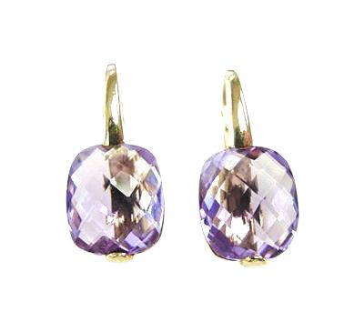 Modern Amethyst Drop Earrings