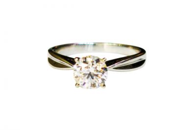 Modern Diamond Solitaire Engagement Ring
