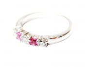 Modern Pink Sapphire and Diamond Ring