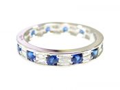Modern Sapphire and Diamond Eternity Band