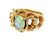 Vintage .63ct Opal Solitaire 14kt Ring
