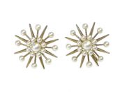 Vintage Cultured Pearl Starburst Earrings