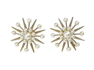 Vintage Cultured Pearl Starburst Earrings