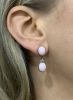 Vintage 11.57ct Pink Opal and Diamond 18kt Drop Earrings