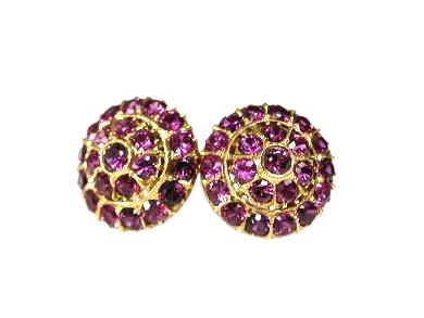 Vintage Pink Sapphire Cluster Earrings