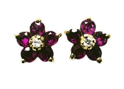 Ruby and Diamond Earrings