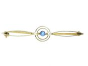 Sapphire and Pearl Propeller Brooch