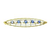 Sapphire and Pearl Brooch