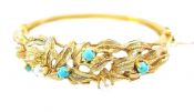 Turquoise and Pearl Floral Bracelet