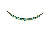 Turquoise and Seed Pearl Brooch