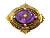 Victorian Amethyst Brooch