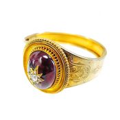 Victorian Garnet and Diamond Bangle