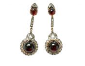 Victorian Garnet and Diamond Earrings