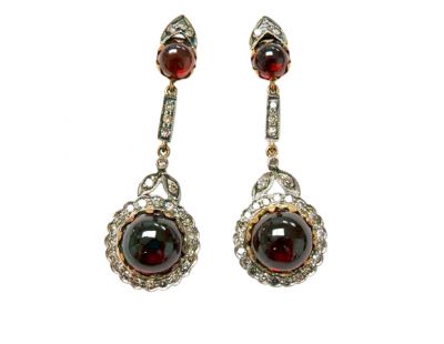 Victorian Garnet and Diamond Earrings