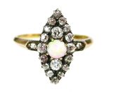 Victorian Opal and Diamond Navette Ring
