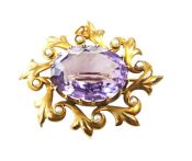 Vintage Amethyst and Pearl Brooch