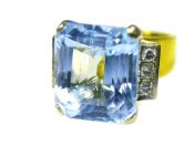 Vintage Aquamarine and Diamond Ring