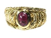 Vintage Cabochon Garnet Solitaire Ring