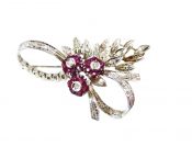Vintage Diamond and Ruby Brooch