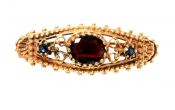 Vintage Garnet and Sapphire Brooch