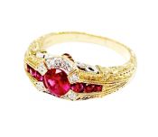 Vintage Inspired Ruby and Diamond Ring