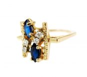 Birks Mid-Century Modern 1.16ct Sapphire and Diamond 14kt Ring