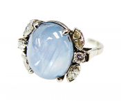 Vintage Star Sapphire and Diamond Ring