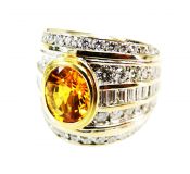 Vintage Yellow Sapphire and Diamond Ring