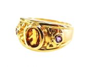 Vintage Citrine and Amethyst Ring