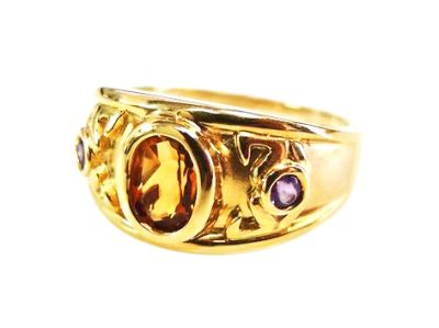 Vintage Citrine and Amethyst Ring