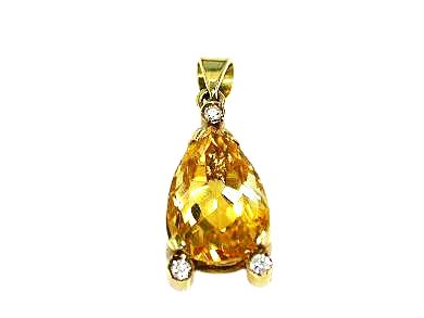 Vintage Citrine and Diamond Pendant