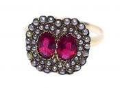 Vintage Doublet and Imitation Pearl Ring